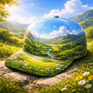 Green Hills Graphic Cap Landscape