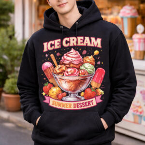 Ice Cream Graphic Hoodie Summer Dessert