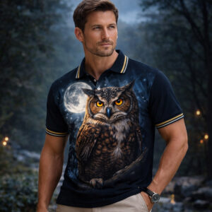 Owl Graphic Polo Night Animal