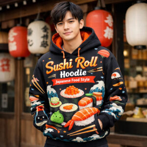 Sushi Roll Hoodie Japanese Food Style
